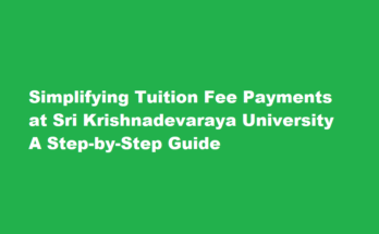 How do I pay tuition fees at Sri Krishnadevaraya University