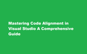 How to align code in visual studio