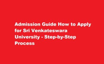 How to apply for admission to Sri Venkateswara University