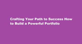Crafting Your Path to Success How to Build a Powerful Portfolio