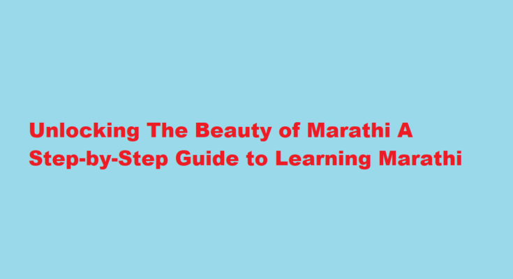 How to learn marathi