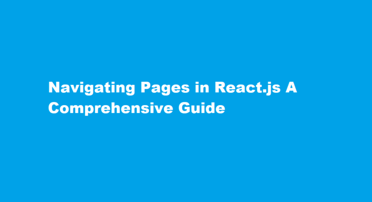 How to navigate pages in react js