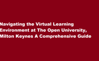 How to navigate the virtual learning environment at The Open University Milton Keynes