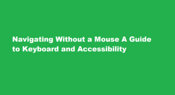 Navigating Without a Mouse A Guide to Keyboard and Accessibility Shortcuts