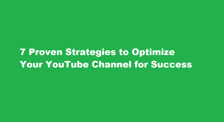 How to optimize youtube channel