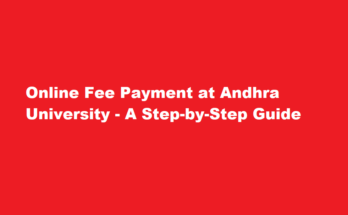 How to pay fees online at Andhra University