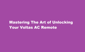 How to unlock voltas ac remote