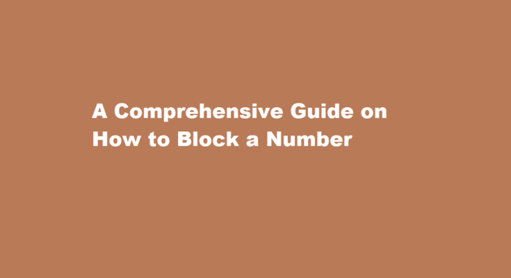 how to block a number