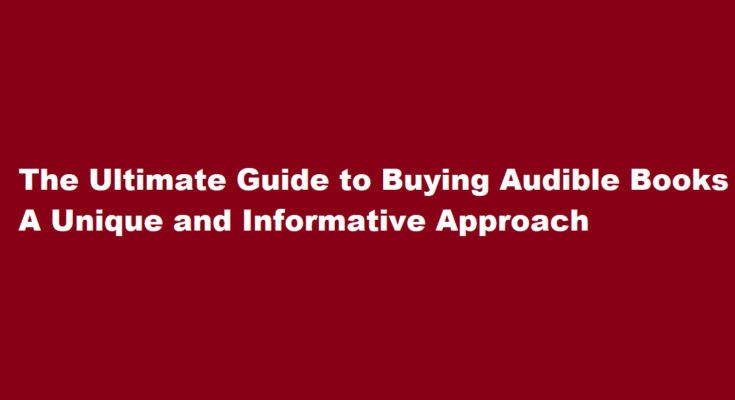 how to buy audible books