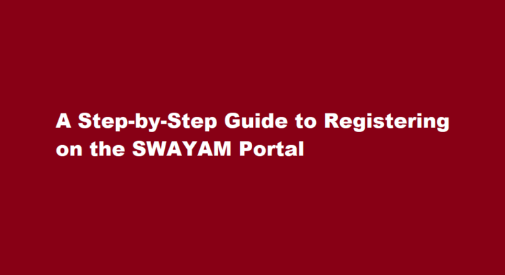 how to register on swayam portal