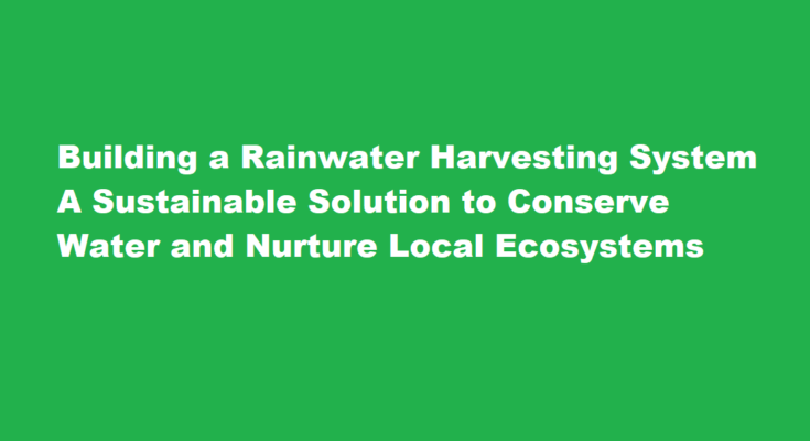 How to build a rainwater harvesting system to conserve water and support local ecosystems