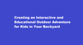 Creating an Interactive and Educational Outdoor Adventure for Kids in Your Backyard