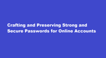 Crafting and Preserving Strong and Secure Passwords for Online Accounts