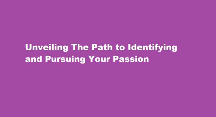 How to identify and pursue your passion in life to find fulfillment and purpose