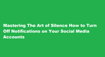 Mastering The Art of Silence How to Turn Off Notifications on Your Social Media Accounts