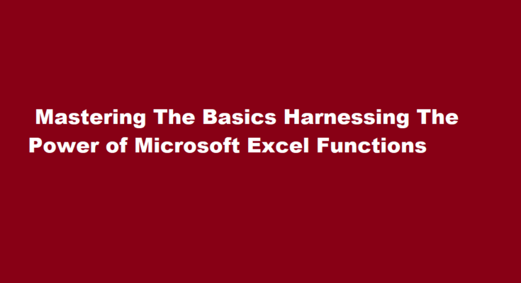 How to use basic functions in Microsoft Excel