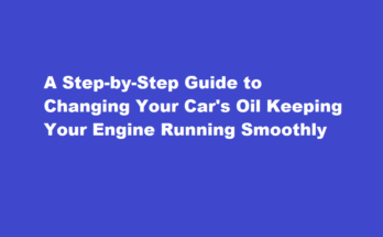 how to change the oil in the car