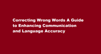 Correcting Wrong Words A Guide to Enhancing Communication and Language Accuracy