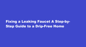 Fixing a Leaking Faucet A Step-by-Step Guide to a Drip-Free Home