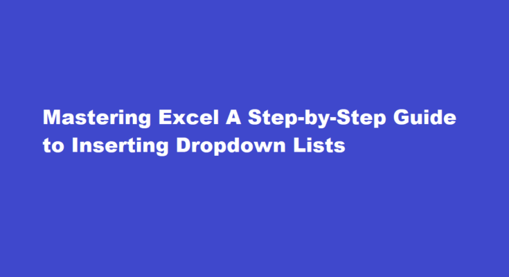 how to insert drop down in excel