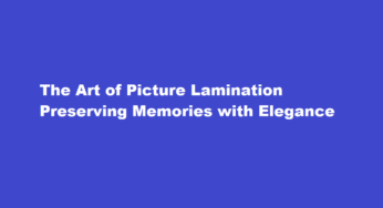 The Art of Picture Lamination Preserving Memories with Elegance