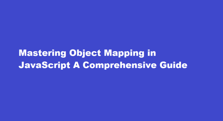 how to map object in javascript