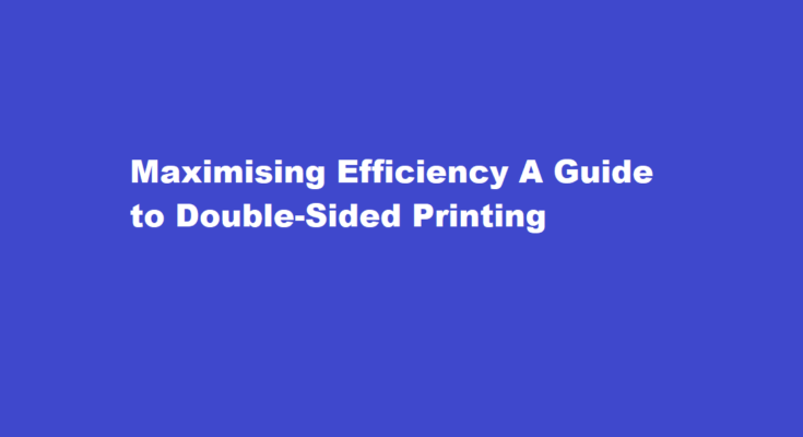 how to print on both sides of the paper