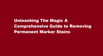 Unleashing The Magic A Comprehensive Guide to Removing Permanent Marker Stains