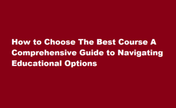 how to select best course