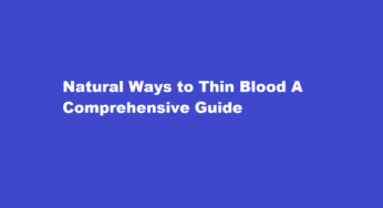 Natural Ways to Thin Blood A Comprehensive Guide