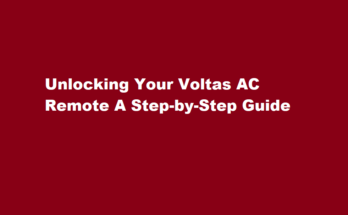 how to unlock voltas AC remote