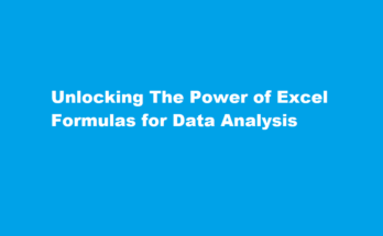 how to use Excel formulas for data analysis