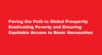 Paving the Path to Global Prosperity Eradicating Poverty and Ensuring Equitable Access to Basic Necessities