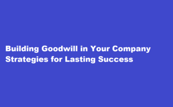 how to add goodwill in the company