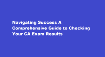 Navigating Success A Comprehensive Guide to Checking Your CA Exam Results
