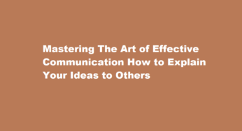 Mastering The Art of Effective Communication How to Explain Your Ideas to Others