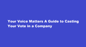 Your Voice Matters A Guide to Casting Your Vote in a Company