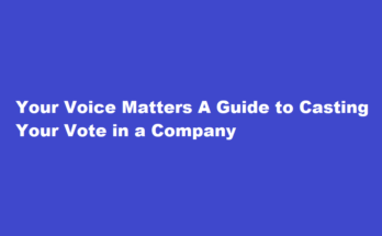 how to vote in a company