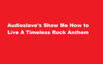 audioslave show me how to live