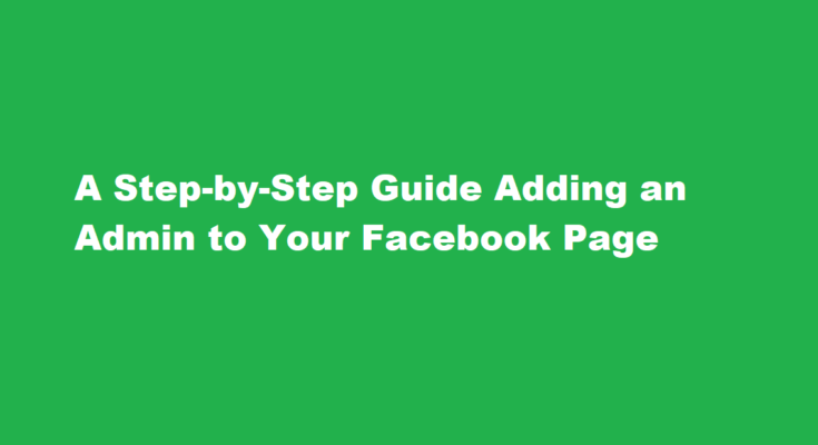 how to add admin to facebook page
