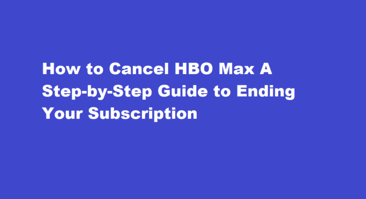 how to cancel hbo max