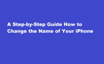 how to change name of iphone