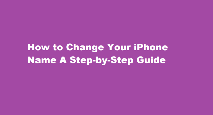 how to change your iphone name