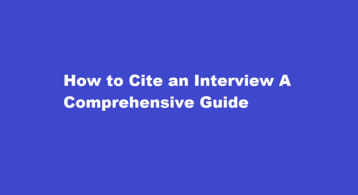 how to cite an interview