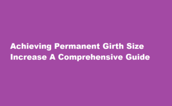 how to increase girth size permanently