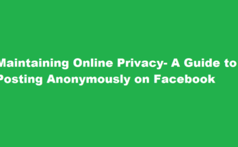 how to post anonymously on facebook