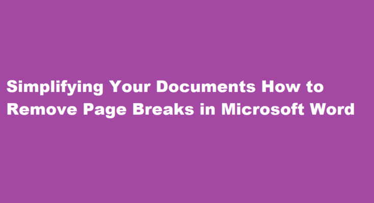 how to remove page breaks in word