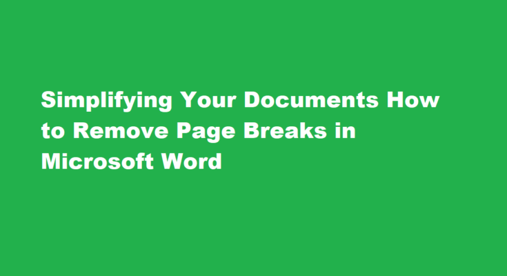 how to remove section breaks in word