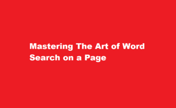 how to search for a word on a page