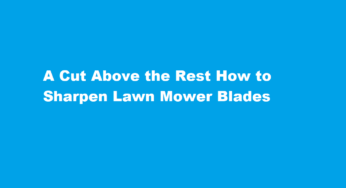 A Cut Above the Rest How to Sharpen Lawn Mower Blades
